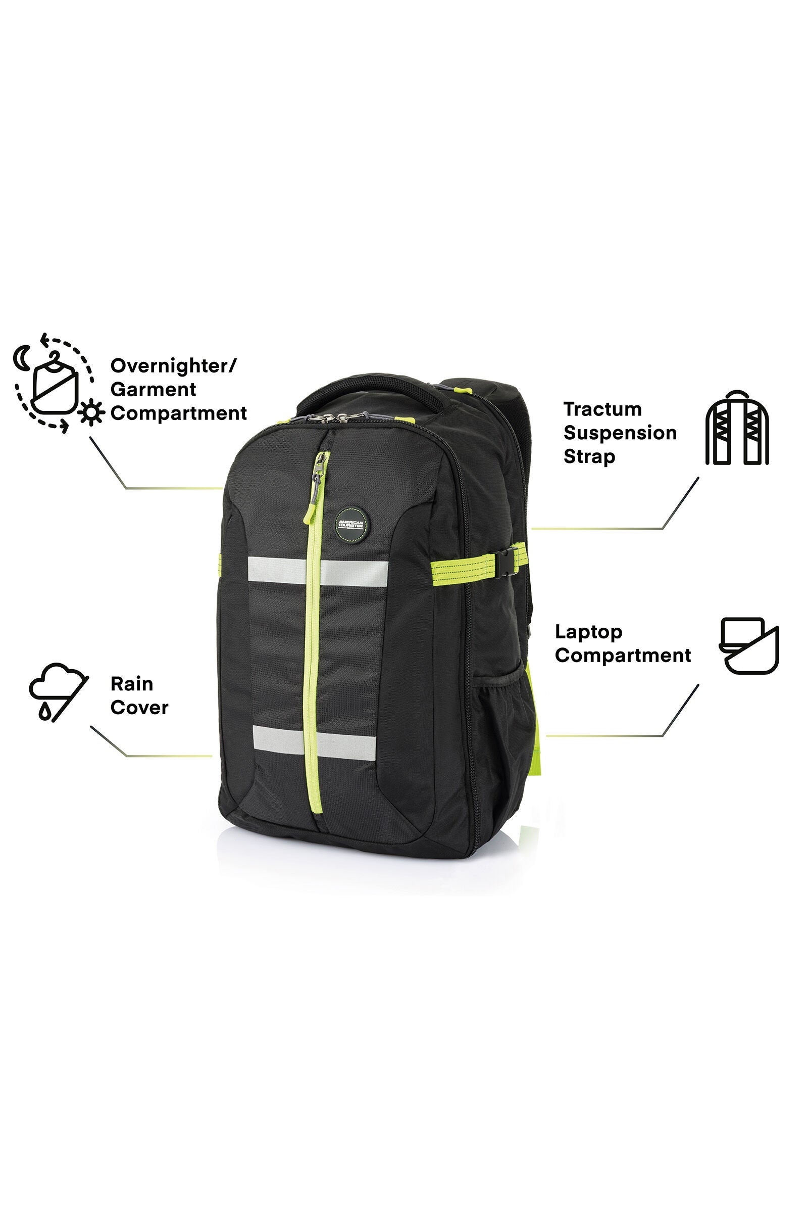 american tourister backpacks with rain cover